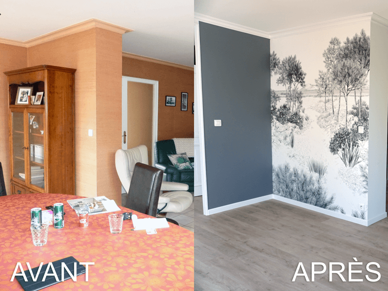 Pose de revêtement mural à YZERNAY